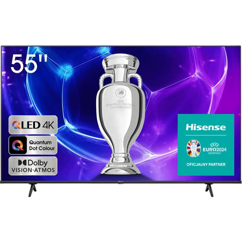 Telewizor Hisense 55″ QLED E7KQ czarny front