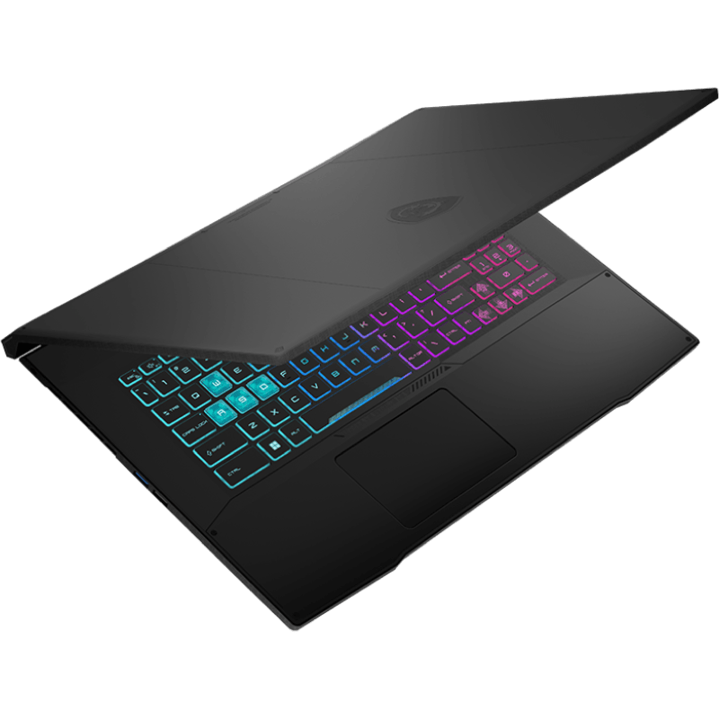 Laptop MSI KATANA 17 B13VGK czarny front prawy obrót