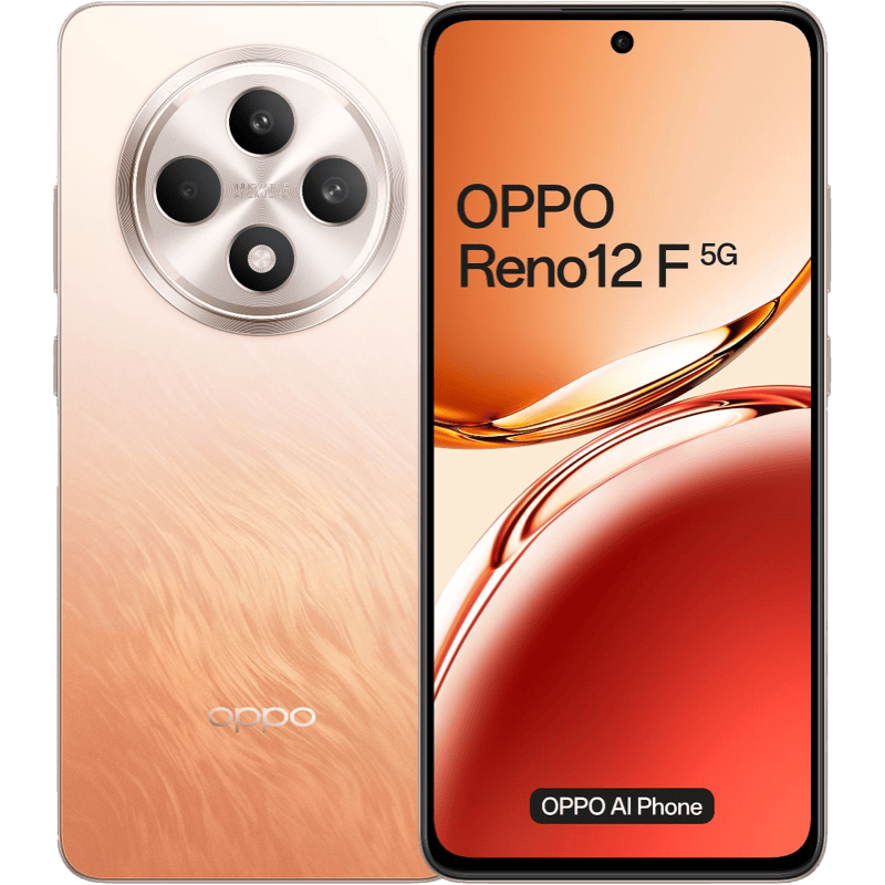 OPPO Reno12 F 5G 8/256 GB DS pomarańczowy front i tył