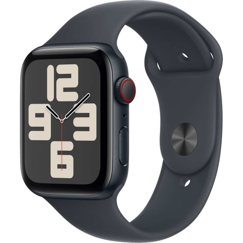 Apple Watch SE GPS + eSIM (Cellular) 40mm (2024) północ opaska front lewy obrót