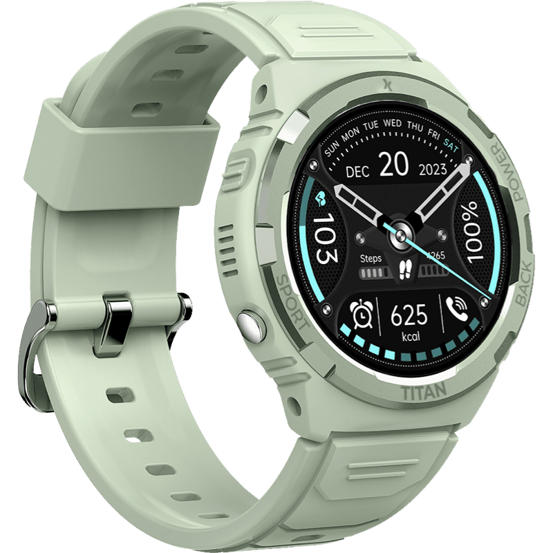 Maxcom Smartwatch FW100 Valkiria miętowy front prawy obrót